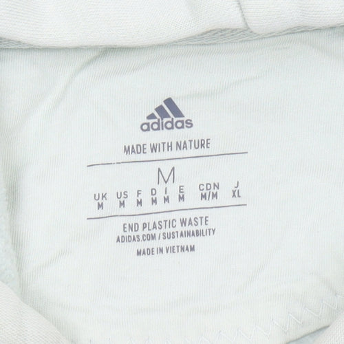 Adidas Women's Green Hoodie Medium Pullover Organic Cotton Blend