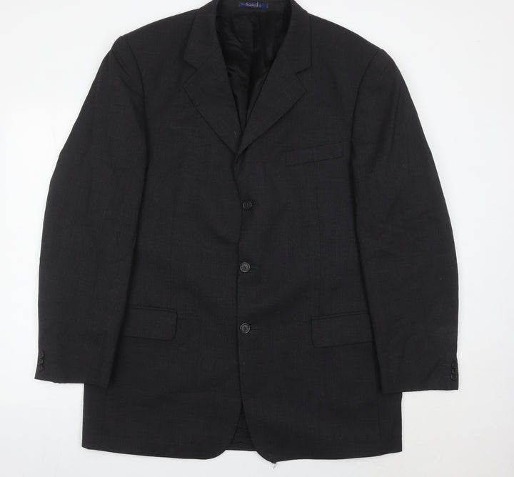 Falabella Men's Grey with Red Wool Blazer Jacket Size 40 Regular Fit