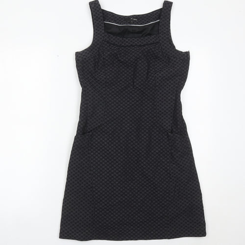 Next Women’s Black Geometric Sheath Dress Size 8 Sleeveless