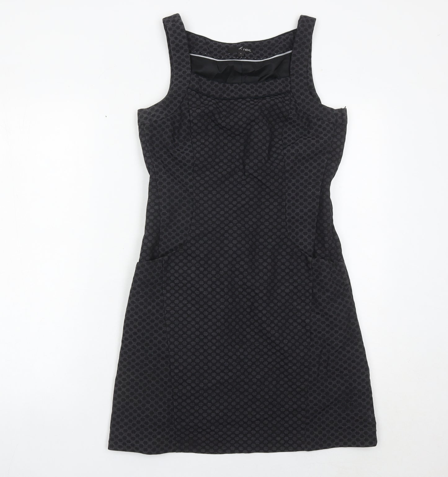 Next Women’s Black Geometric Sheath Dress Size 8 Sleeveless