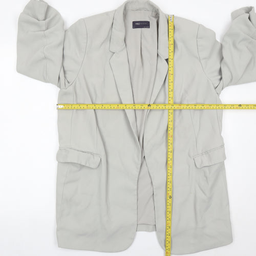 Marks and Spencer Women Grey Size 16 Regular Fit Blazer Jacket