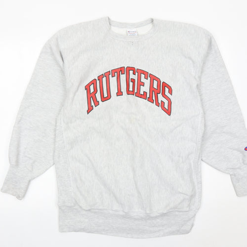 Champion Mens Grey XL Pullover Sweatshirt Rutgers Logo