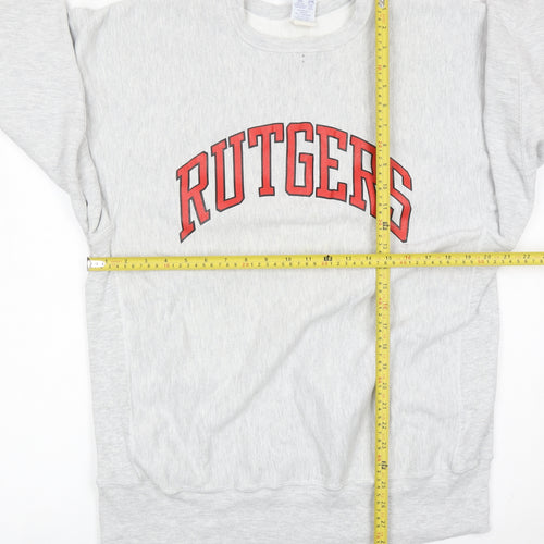 Champion Mens Grey XL Pullover Sweatshirt Rutgers Logo