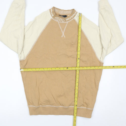 ASOS Men’s Beige Sweatshirt XS Crew Neck Long Sleeve Logo Accent