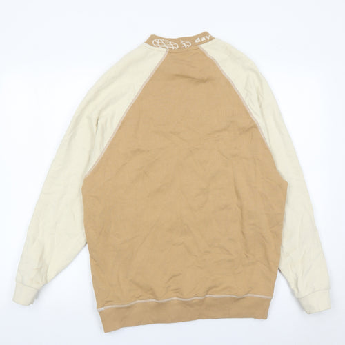 ASOS Men’s Beige Sweatshirt XS Crew Neck Long Sleeve Logo Accent