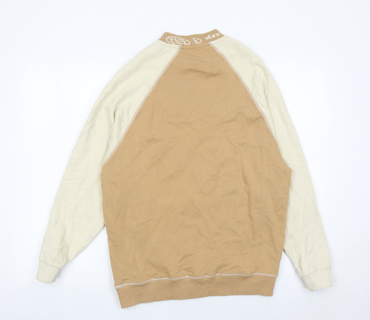 ASOS Men’s Beige Sweatshirt XS Crew Neck Long Sleeve Logo Accent