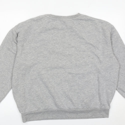 Disney Women Grey Winnie the Pooh L Pullover Sweatshirt Christmas Graphic