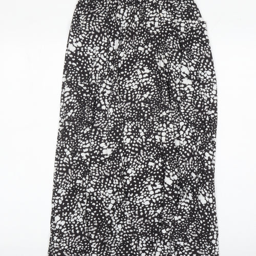 ASOS Women’s Black Geometric Midi Skirt Size 8 A-Line Stretch