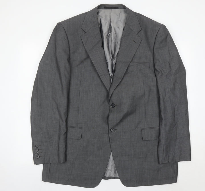 Marks and Spencer Men's Grey Wool Blazer Jacket 44in Chest Medium