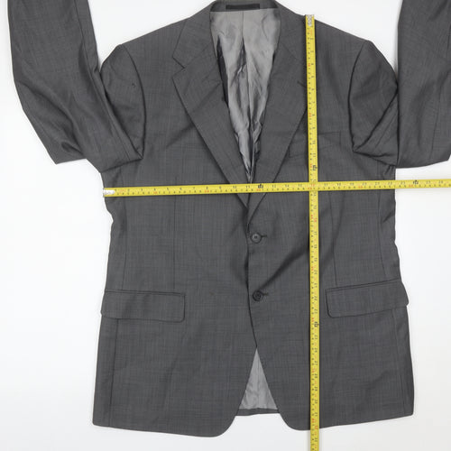 Marks and Spencer Men's Grey Wool Blazer Jacket 44in Chest Medium