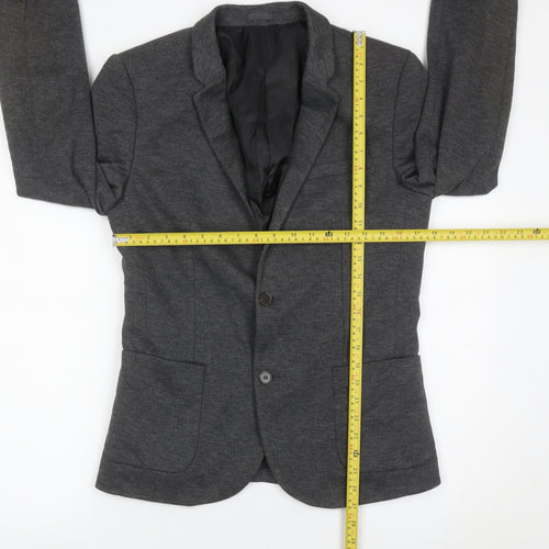 River Island Men’s Grey Blazer Jacket Size 38 Regular Fit Smart Casual