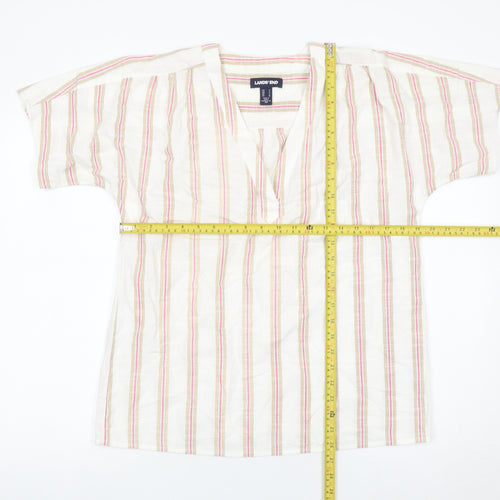 Lands' End Women’s Multicoloured Striped Tunic Blouse S
