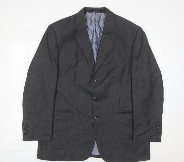 Austin Reed Men’s Grey Wool Blazer Jacket Size 42 Regular Fit