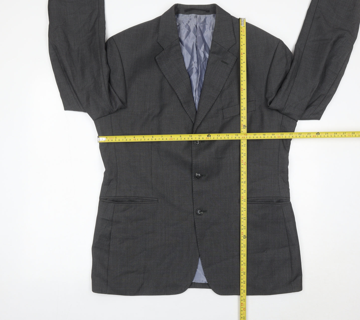 Austin Reed Men’s Grey Wool Blazer Jacket Size 42 Regular Fit