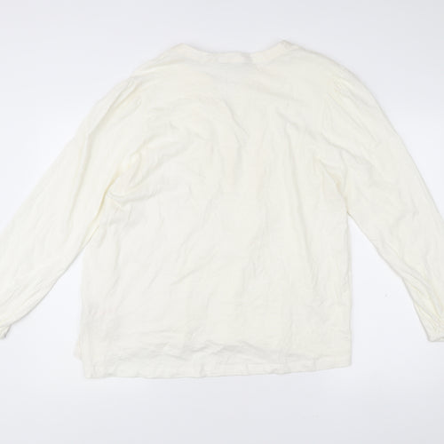 Bonmarché Women’s Ivory Cotton Long Sleeve Blouse Size 14