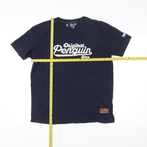 Penguin Men’s Blue Graphic Logo T-Shirt Size M Cotton Blend