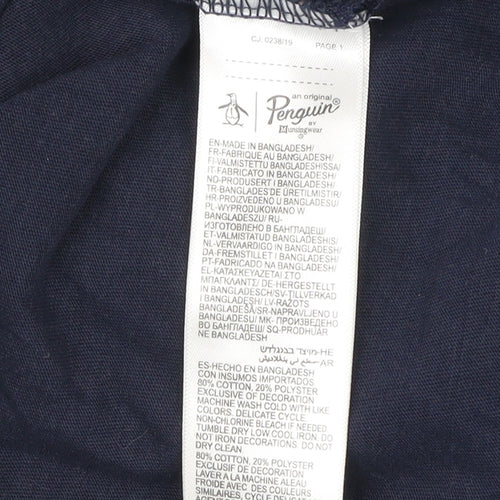 Penguin Men’s Blue Graphic Logo T-Shirt Size M Cotton Blend