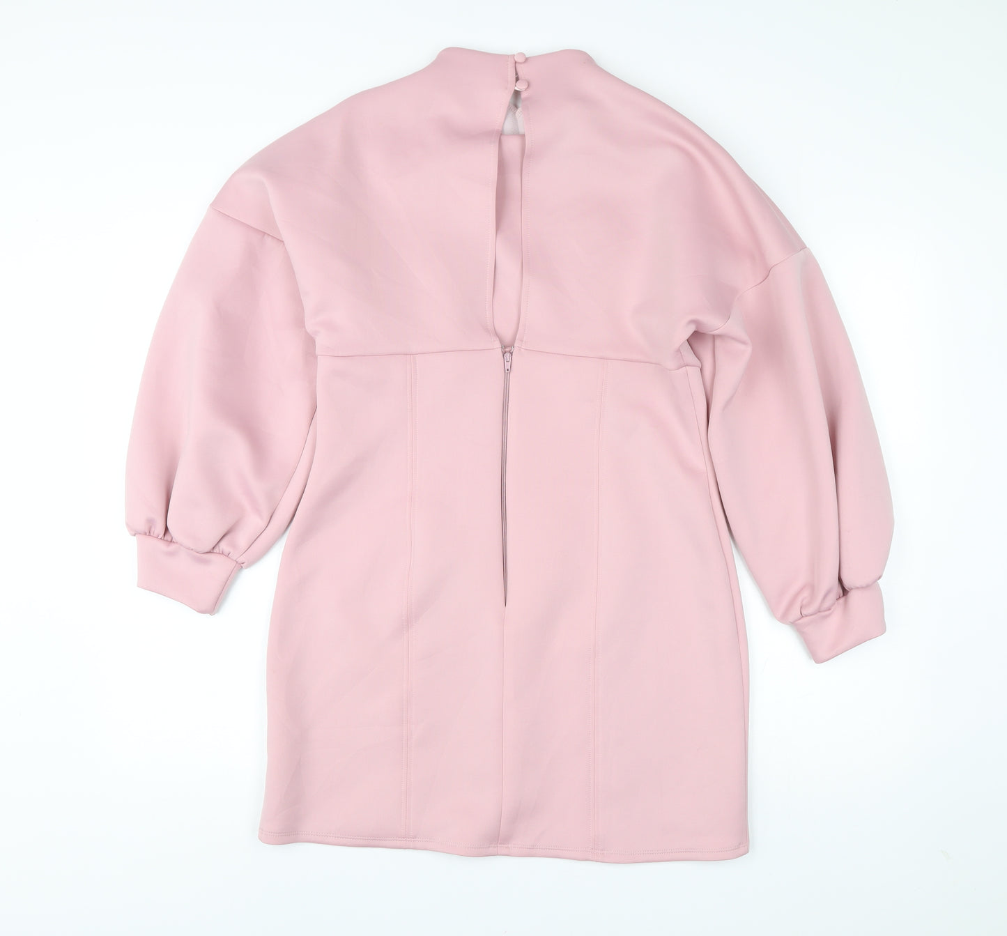 River Island Women’s Pink Shift Dress Size 14 Long Sleeve Party