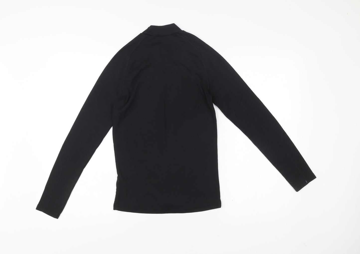Decathlon Women Black XS Long Sleeve Mock Neck Sports Top