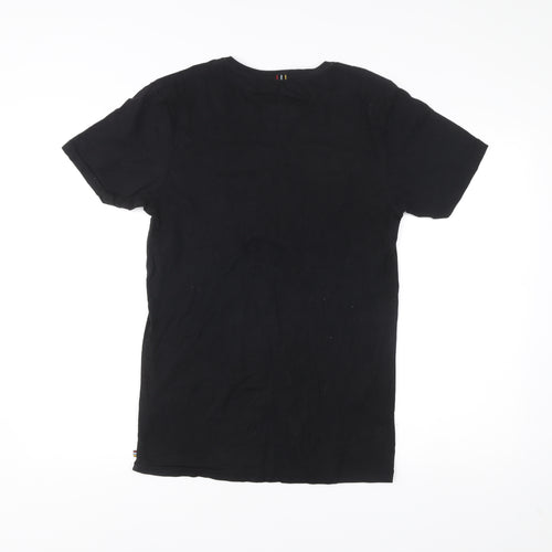 Rusty Mens Black Small Graphic Surf T-Shirt Short Sleeve Crew Cotton