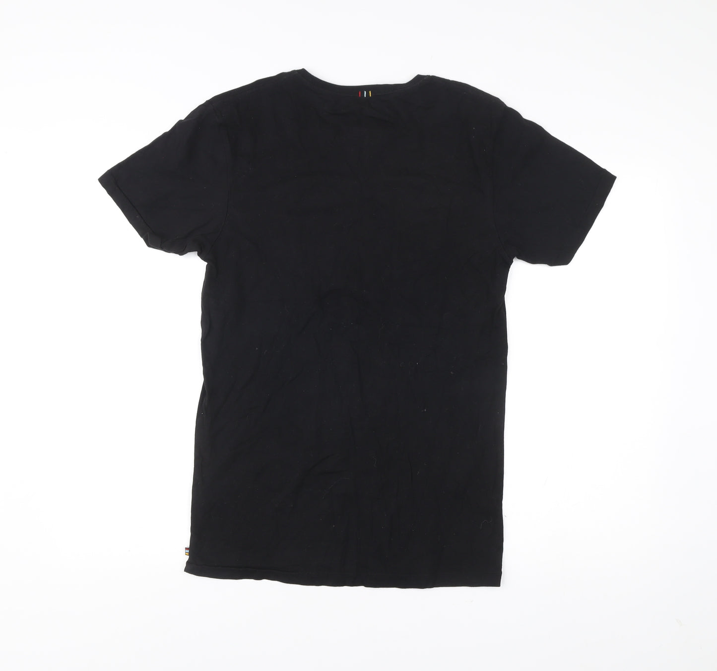 Rusty Mens Black Small Graphic Surf T-Shirt Short Sleeve Crew Cotton