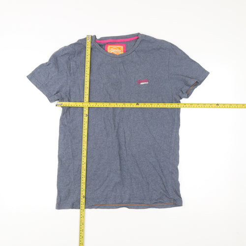 Superdry Men’s Blue Medium Classic Cotton Crew Neck T-Shirt