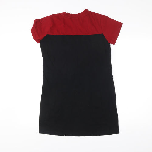 RIGO Men’s Red Black White Colourblock Cotton T-Shirt Size L