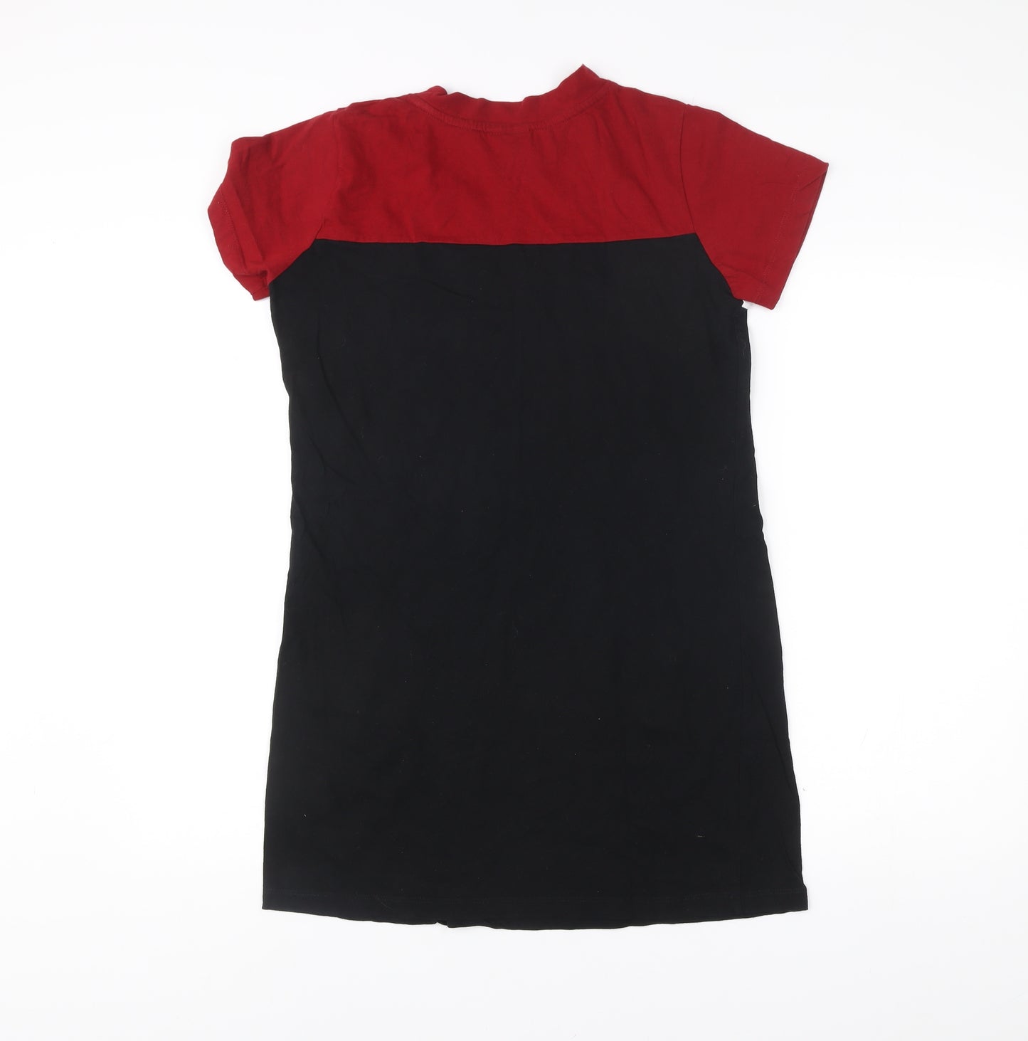 RIGO Men’s Red Black White Colourblock Cotton T-Shirt Size L