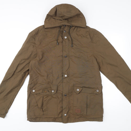 Threadbare Men’s Brown Parka Jacket M Hooded Casual Outerwear