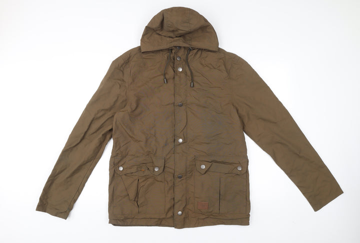 Threadbare Men’s Brown Parka Jacket M Hooded Casual Outerwear