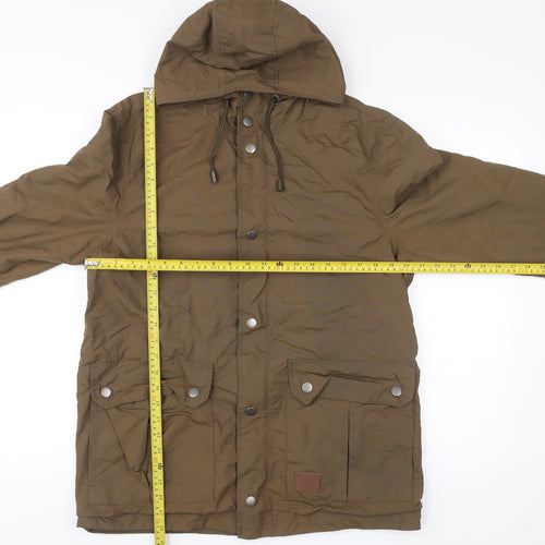 Threadbare Men’s Brown Parka Jacket M Hooded Casual Outerwear