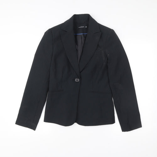 Atmosphere Womens Black Pinstripe Blazer Size 8 Regular Fit Jacket