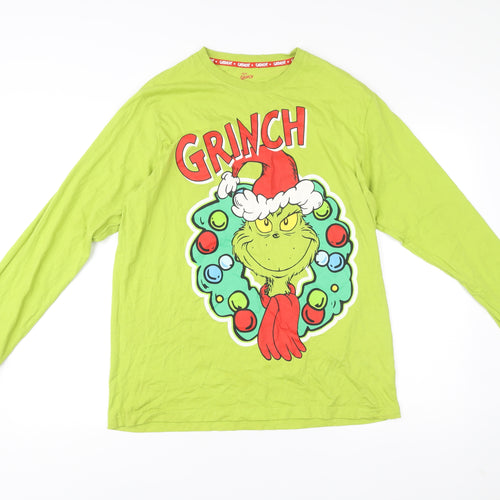 The Grinch Men’s Green Long Sleeve Christmas Cotton T-Shirt L