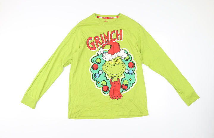 The Grinch Men’s Green Long Sleeve Christmas Cotton T-Shirt L