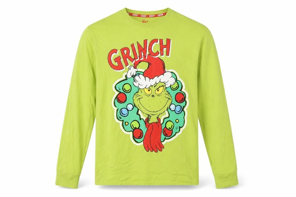 The Grinch Men’s Green Long Sleeve Christmas Cotton T-Shirt L