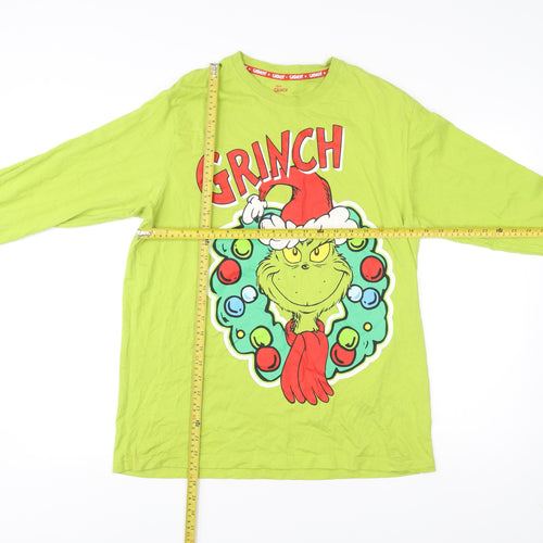 The Grinch Men’s Green Long Sleeve Christmas Cotton T-Shirt L