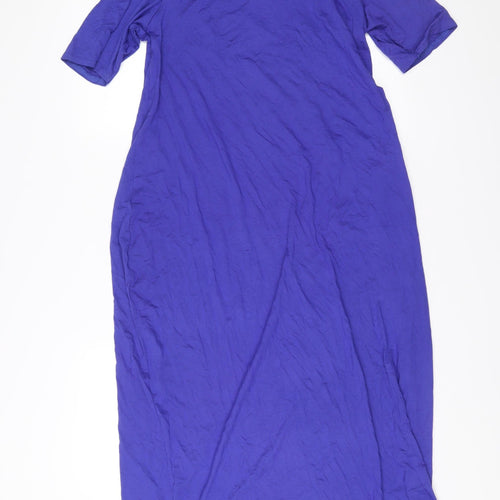Be Jealous Women’s Blue Shift Maxi Dress Size 16-18 Short Sleeve