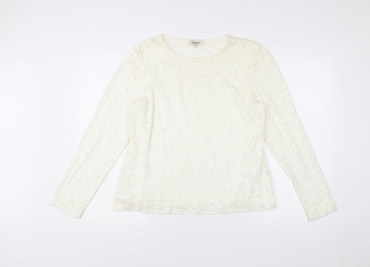 Somerset by Alice Temperley Womens Ivory Lace Blouse Size 16