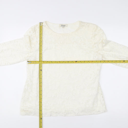 Somerset by Alice Temperley Womens Ivory Lace Blouse Size 16