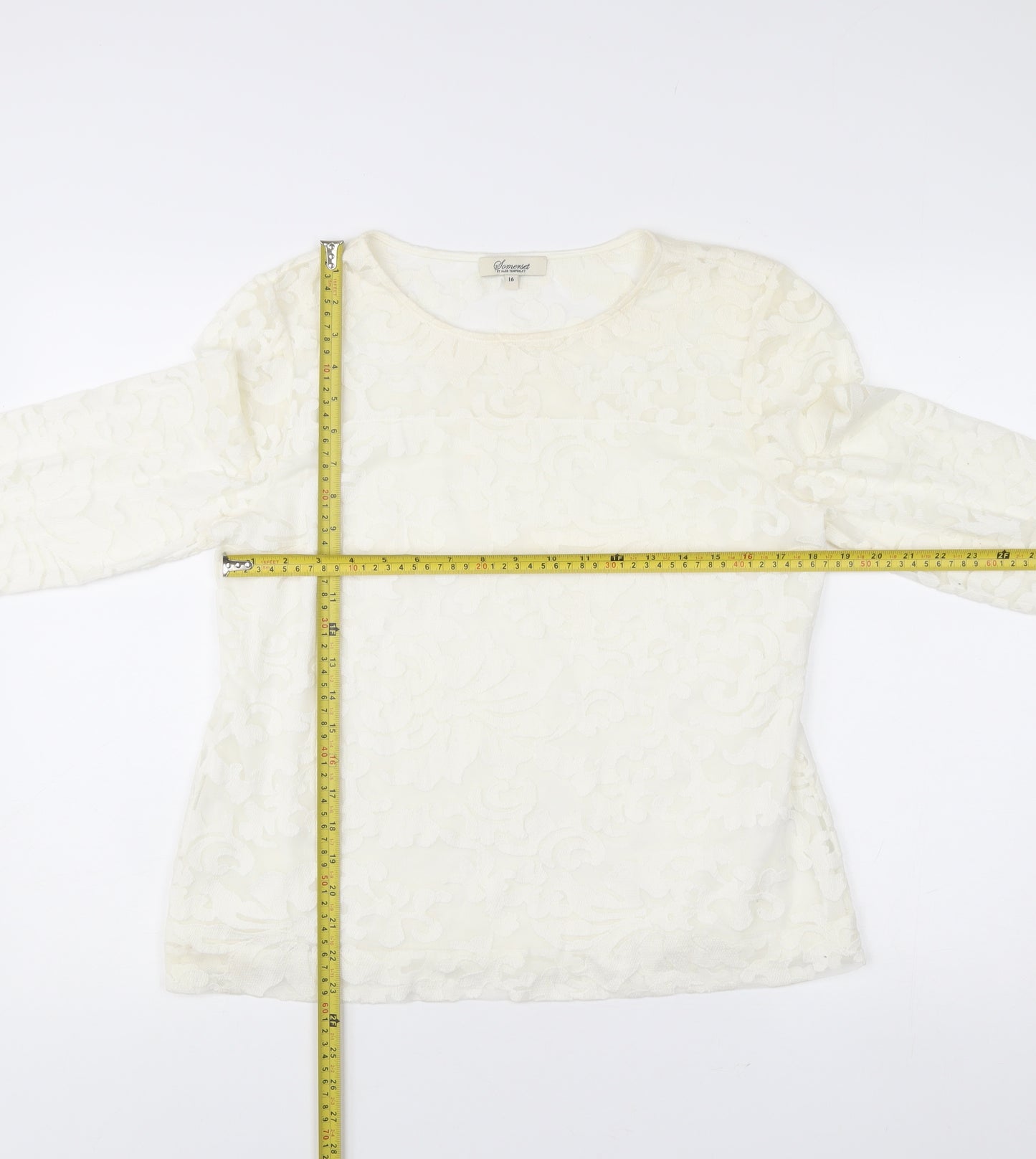 Somerset by Alice Temperley Womens Ivory Lace Blouse Size 16