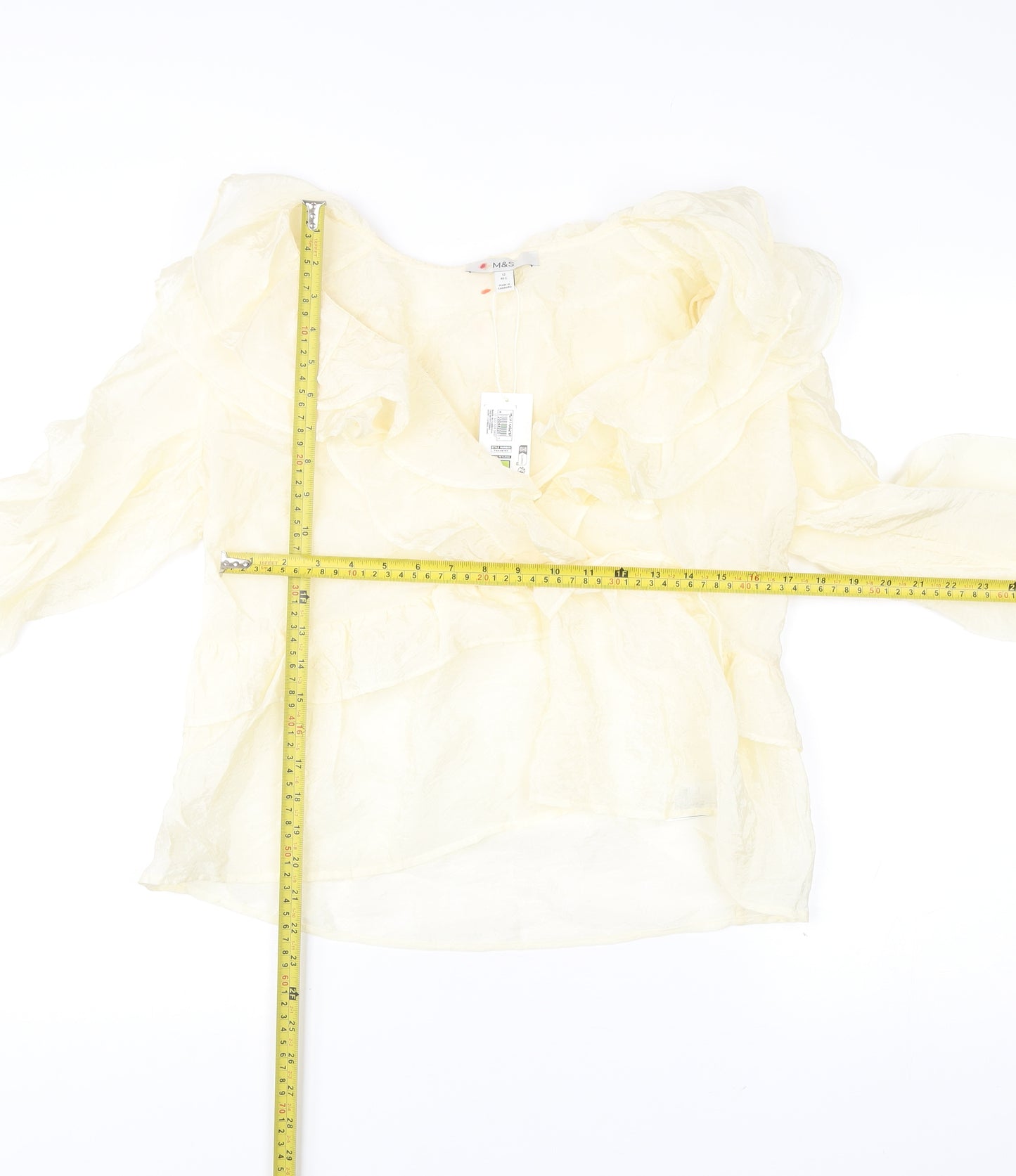 Marks and Spencer Women’s Ivory Ruffle Off Shoulder Wrap Blouse Size 12