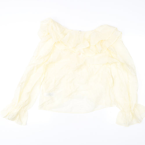 Marks and Spencer Women’s Ivory Ruffle Off Shoulder Wrap Blouse Size 12