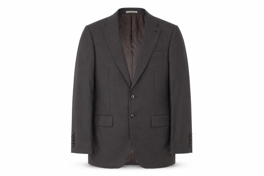 Front view of Next Luxury Men's Brown Wool Suit Jacket 40R Regular Fit Notch Lapel