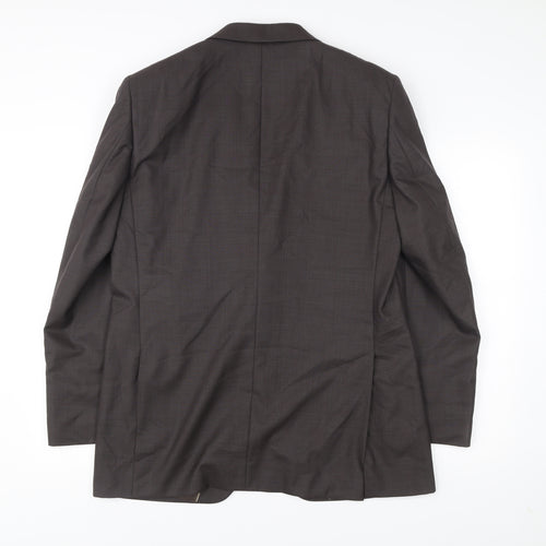 Next Luxury Men's Brown Wool Suit Jacket 40R Regular Fit Notch Lapel