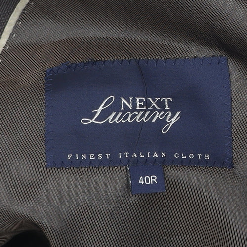 Next Luxury Men's Brown Wool Suit Jacket 40R Regular Fit Notch Lapel