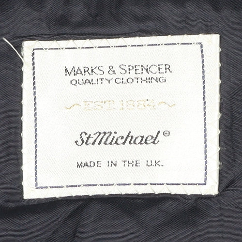 Marks and Spencer Men's Navy Blue 46L Double-Breasted Wool Blend Blazer