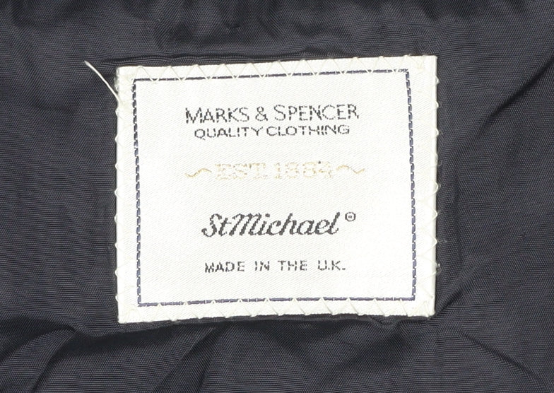 Marks and Spencer Men's Navy Blue 46L Double-Breasted Wool Blend Blazer