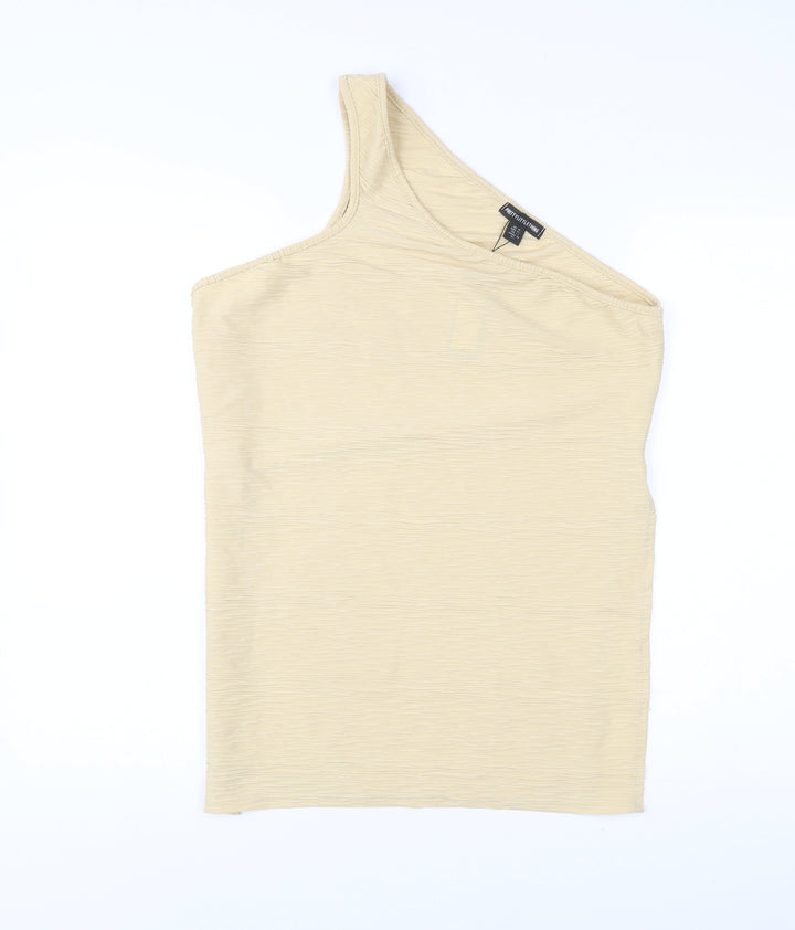 PrettyLittleThing Women’s Beige One Shoulder Tank Top Size 18