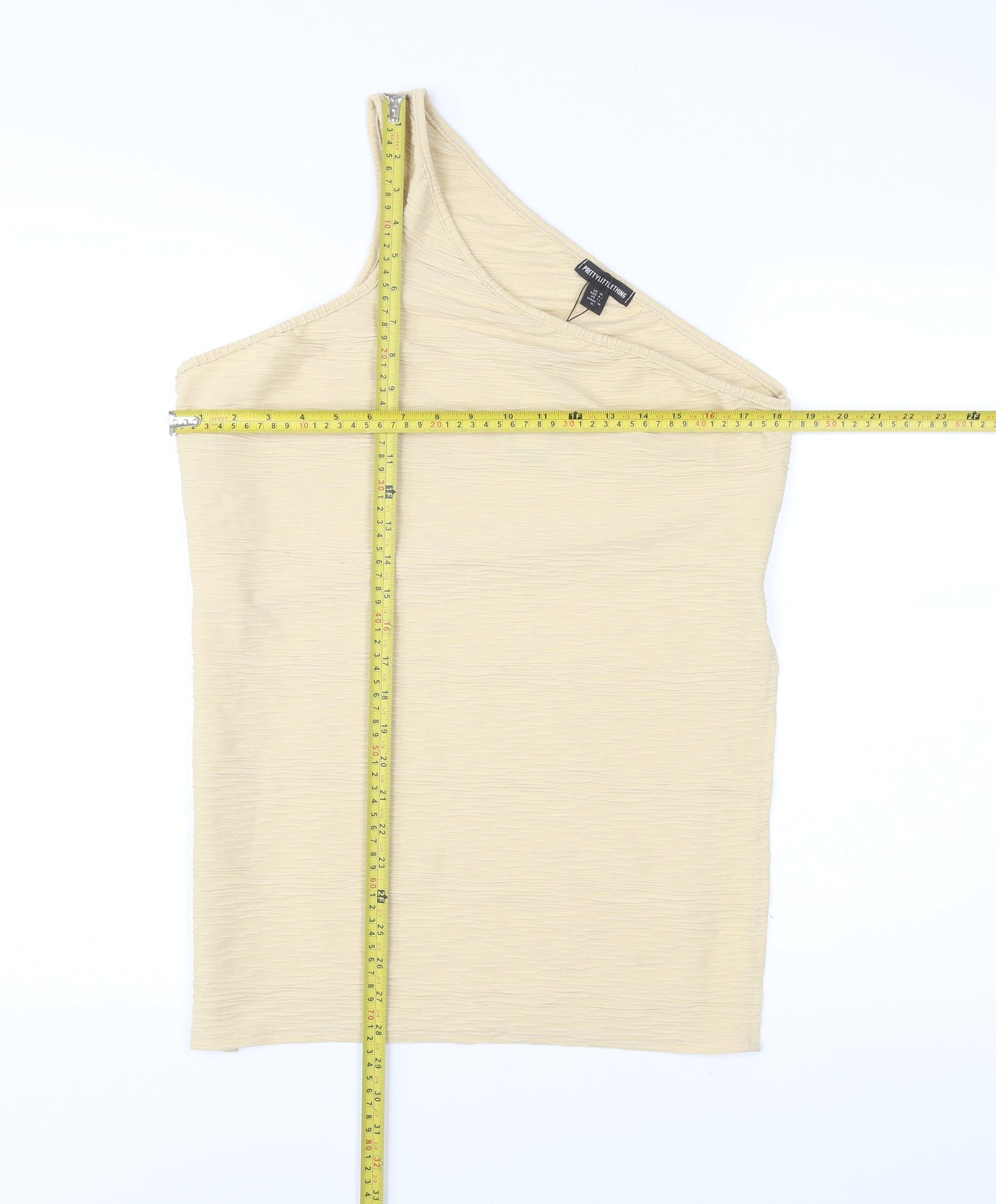 PrettyLittleThing Women’s Beige One Shoulder Tank Top Size 18