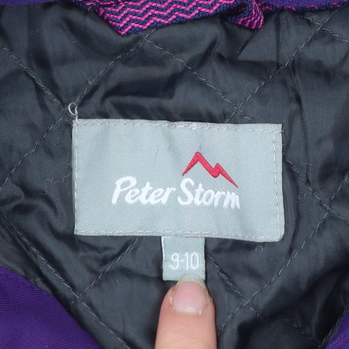 Peter Storm Girls Purple Parka Coat 9-10 Years Hooded Winter Jacket